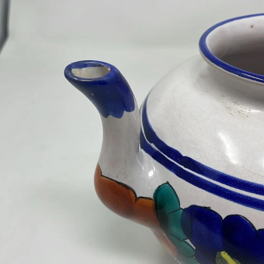 Juan F. Guerrero Delores HGO GTO Mexican Flower Pottery Handpainted Teapot